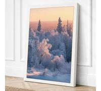Frozen Forest at Dawn Canvas Wall Art Print 30x20 Inch (76 x 51 cm)