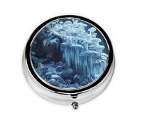 Frozen Forest Portable Pill Box, 3 Compartment Pill Box, can be Put into Wallet, Pocket, Light and Convenient, mini Round Pill Box