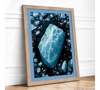 Frozen Fragments Minimalist Framed Wall Art Print A2 (59.4×42cm) Oak, Wall Decor for Living Room, Bedroom, Office & Home, Ready to Hang, Art Gift
