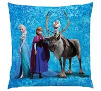 Frozen Frozen Cushion Ice Blue 40 cm x 40 cm Decorative Cushion Cuddly Cushion Reversible Cushion Children's Pillow Anna Elsa Sven Kristoff Olaf Disney Matches Bed Linen