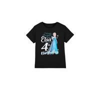 Frozen Bright Like Elsa 4th Birthday Girls T Shirt, Black, 3-4 Years