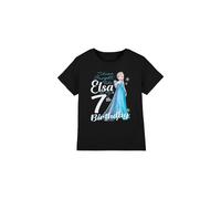 Frozen Girl's Bright Like Elsa 7T Birthday T-Shirt Black | Size: 5-6 Years frozen Black 5-6 Years