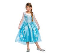Frozen Girls Deluxe Elsa Costume Dress / 7-8 Years Blue SM357