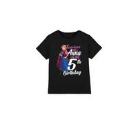Frozen Girl's Fearless Like Anna 5Th Birthday T-Shirt Black | Size: 5-6 Years frozen Black 5-6 Years