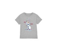 Frozen Girl's Valentine'S Day Love Is In The Air With Olaf T-Shirt Light Grey | Size: 5-6 Years frozen Light Grey 5-6 Years
