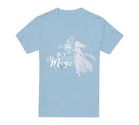 Frozen Icy Holiday Magic For Christmas With Elsa T-Shirt Light Blue | Size: Small frozen Light Blue S