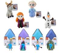 Frozen II - 5" Gift Quality Soft Plush Toy Pack of 4 Elsa, Anna, Olaf + Sven & 4 Mystery Collectible Pop Figures