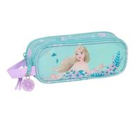 Frozen II Hello Spring - Double Child's Pencil Case, Children's Pencil Case, Ideal for School-Age Children, Comfortable and Versatile, Quality and Resistance, 21 x 6 x 8 cm, Light Blue, Light Blue,