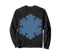 Frozen in Beauty, Blue Koch Snowflake Fractal Artwork Sweatshirt