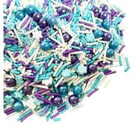 Frozen in Sugar Sprinkle Mix | Blue Purple Snowflakes Ball Confetti Christmas Sprinkles | Metallic Cake Decorations, Star Sprinkles, Cookies, Fondant Cake, Dessert Toppings (Purple blue snowflakes)