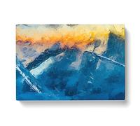 Frozen In Time In Abstract Modern Art Canvas Wall Art Print Ready to Hang, Framed Picture for Living Room Bedroom Home Office Décor, 50x35 cm (20x14 Inch)