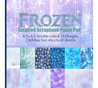 Frozen Inspired Scrapbook Paper Pad: 8.5x8.5, Double-sided 24 Designs, Each has two sheets/48 Sheets