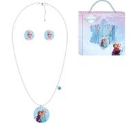 Frozen Jewellery Set with Necklace and Earrings - Children's Jewellery with Elsa and Anna for Girls Disney Fans