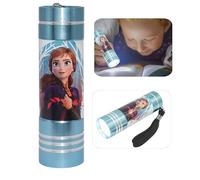 Frozen Kids Aluminium 9 LED Torch 8.7cm| Super Bright Pocket Torch with Strap| Kids Night Light for Xmas Camping Hiking Outdoor 3+Y (Light Blue)