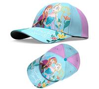 Frozen Kids Baseball Cap for Girls 3-6 Years - Light Blue Toddler Summer Hat with Velcro, Cotton UV Protection Sun Hat with Cartoon Elsa Print for Outdoor, Garden & Casual Wear