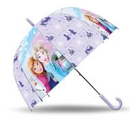 Frozen Kids Transparent 70cm Bell Shape Umbrella with Manual Opening in Purple