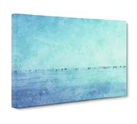 Frozen Lake Painting Modern Art Canvas Wall Art Print Ready to Hang, Framed Picture for Living Room Bedroom Home Office Décor, 20x14 Inch (50x35 cm)