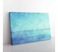 Frozen Lake Painting Modern Art Canvas Wall Art Print Ready to Hang, Framed Picture for Living Room Bedroom Home Office Décor, 50x35 cm (20x14 Inch)