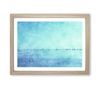 Frozen Lake Painting Modern Art Framed Print | A2 Oak Framed Wall Art | Ready to Hang | Modern Landscape Picture | Living Room Bedroom Lounge Office