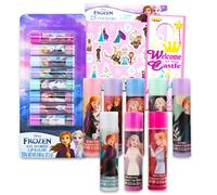 Frozen Lip Balm Set - Bundle with 8 Disney Lip Balm Tubes Stickers and More | Anna and Elsa Lip Balm Kit