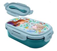 Frozen Lunch Box with Spork, Two Compartment Lunchbox with Cutlery Set for Kids, 21cm Food Container School Gift for Girls School