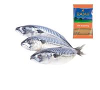 Frozen Mackerel Whole 1kg with Rajah Fish Seasoning 100Gr - Whole Mackerel, beautifully spiced with Rajah seasoning for a satisfying meal
