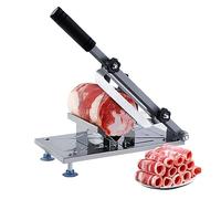 Frozen Meat Slicer Manual Adjustable Non-Slip Base Anti-Rust Washable Ergonomic Foam Handle Detachable Heavy Duty Food Grade Cutter Slicing Machine for BBQ Cooking