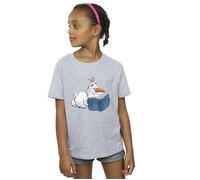 Frozen Olaf Reading Cotton T-Shirt Disney Grey 3-4 Years