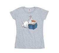 Frozen Olaf Reading Cotton T-Shirt Disney Grey L