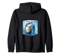 Frozen Planet Enclosed In Ice Cube Space Zip Hoodie