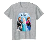 Frozen Poster With Elsa, Anna, Kristoff And Olaf T-Shirt, Youth, Heather Grey, Small