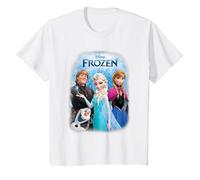 Frozen Poster With Elsa, Anna, Kristoff And Olaf T-Shirt, Youth, White, Large