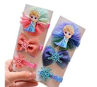 Frozen Princess Hair Clips Girls Hair Accessories Bow Barrettes Clips Glitter Hair Barrettes Accessories Snowflake Barrettes (NO.4)