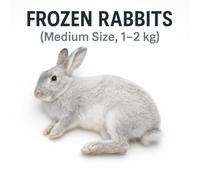 Frozen Rabbit, Medium Size 1-2 kg, Premium Whole Prey for Snakes, Raptors, Large Reptiles, Adult Animal Feed