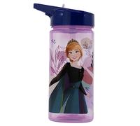 Frozen Reusable Square Water Bottle Drink Bottle with built-in handle for Easy Carry School Lunch Kids Childrens 510ml BPA free Plastic (Frozen)