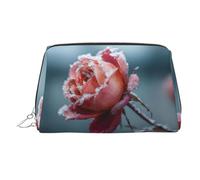 Frozen Rose Printed Leather Portable Makeup Storage Bag, Suitable for Daily Use