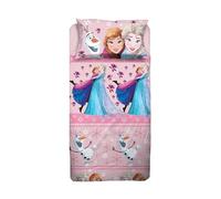 Frozen Single Bed Sheet Set, Disney Single Bed Set, Top Sheet, Fitted Sheet, Pillowcase, Pink, Disney, 100% Cotton, Official Product