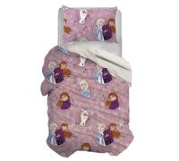 Frozen Single Duvet Cover Set, Cotton, Pink, 155 x 200 cm, Pillowcase 50 x 80 cm, Disney, 100% Cotton, Official Product