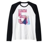 Frozen Sisters 5 Birthday Raglan Baseball Tee
