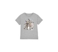 Frozen Snow Bros with Kristoff and Sven Unisex Kids T Shirt, Athletic Heather, 12-13 Years