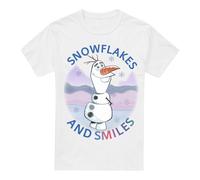 Frozen Snowflakes And Smiles With Olaf T-Shirt White frozen White L