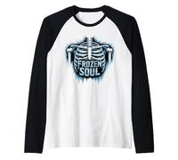Frozen Soul ICY Skeleton Bones Raglan Baseball Tee