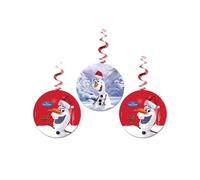 Frozen Swirl Olaf Christmas Hanging Dration (Pack of 3) in Red frozen Red