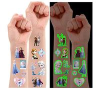 Frozen Tattoos Stickers Glow In The Dark/Luminous Temporary Tattoos Sticker & Decoration For Kids Girls Boys(4 sheets）