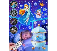 Frozen Toys,15 Music+16 Films+315 Colors Night Light for Kids,Princess Gift | 360°+Remote+Cordless Star Projector for Kids Night Light Projector, Princess Toys for Girls Room Decor