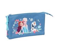 FROZEN - Triple Pencil Case, Children's Pencil Case, Ideal for School Age Children, Comfortable and Versatile, Quality and Resistance, 22 x 3 x 12 cm