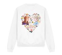 Frozen Valentine's Day Elsa, Anna, Sisters Connected By Love Sweatshirt White | Size: Large frozen White L