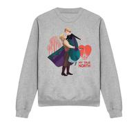 Frozen Valentine's Day Kristoff & Anna, My True North Sweatshirt Light Grey | Size: 2XL frozen Light Grey 2XL