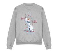 Frozen Valentine's Day Love Is In The Air With Olaf Sweatshirt Light Grey | Size: XL frozen Light Grey XL
