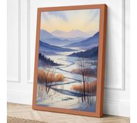 Frozen Valley at Dawn Canvas Wall Art Print 18x12 Inch (46 x 30 cm)